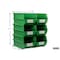 Triton Products Stacking Hanging Interlocking Bins, Polypropylene, Green, 14-3/4" L x 8-1/4" W x 7" H, 6 CT 3-240GRN - alternate 2